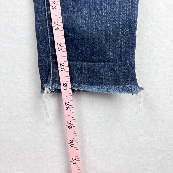Mother The Looker Ankle Fray Women's Blue Distressed Denim Jeans Size 28 - Picture 13 of 13